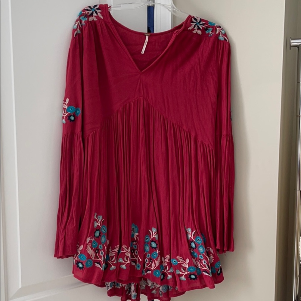 free people red dress